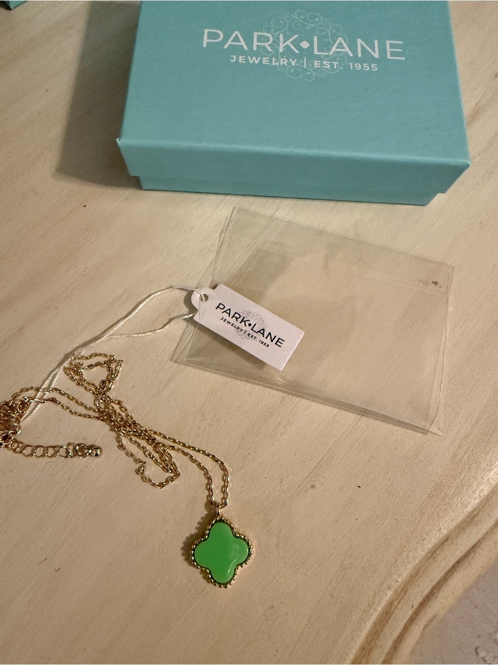 Park Lane Gold-Tone Necklace with Green Clover Pendant